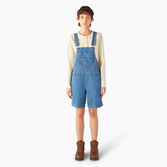 Women's Relaxed Fit Bib Shortalls, 7"