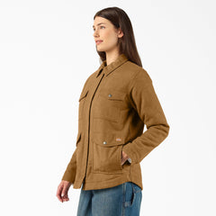 Women’s Fleece Lined Flannel Chore Coat