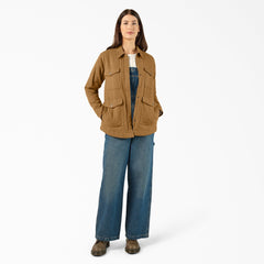 Women’s Fleece Lined Flannel Chore Coat