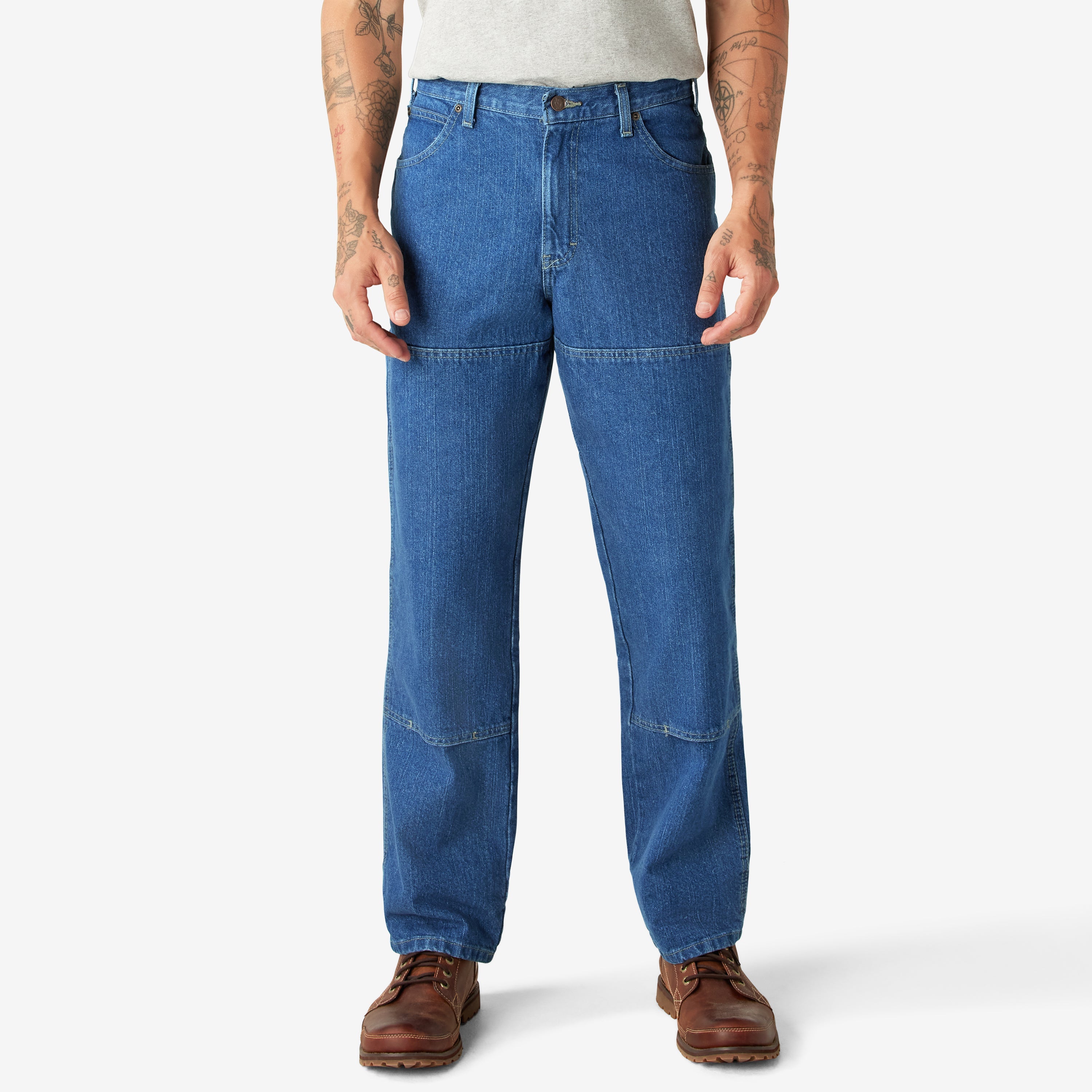Relaxed Fit Double Knee Jeans