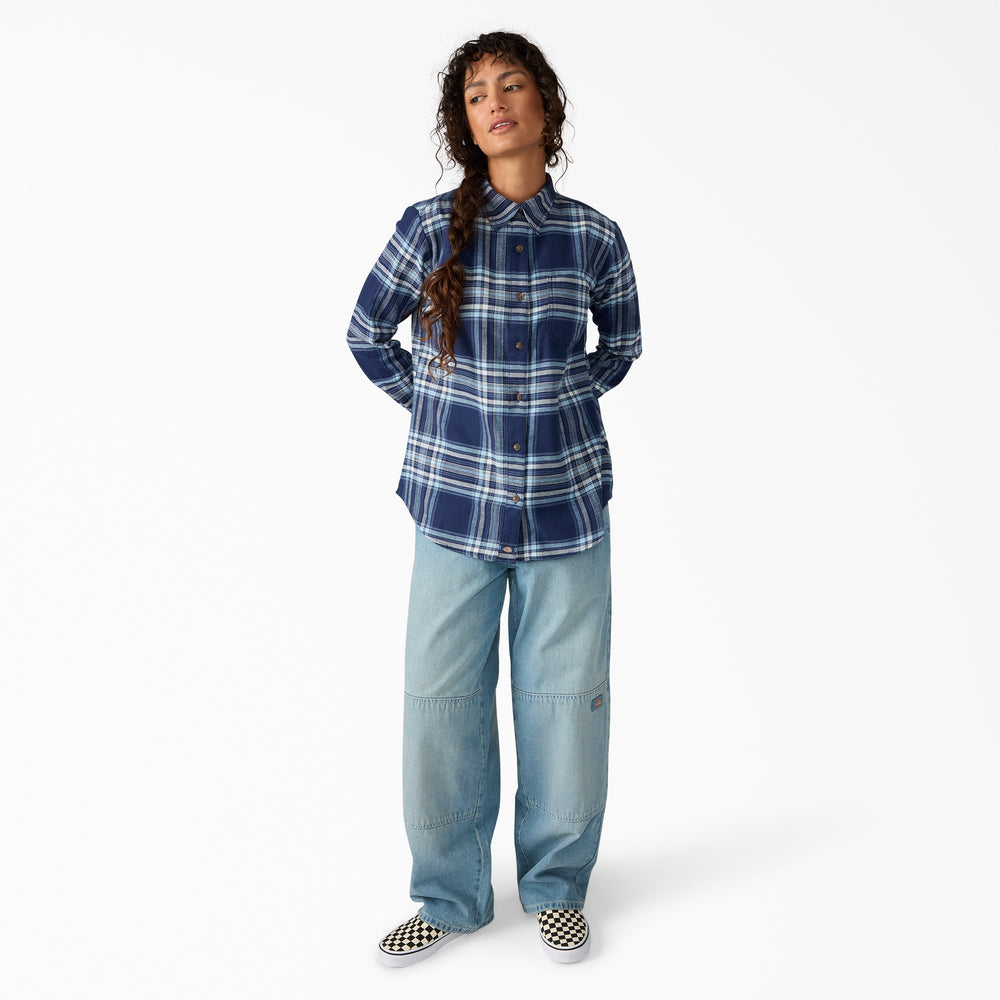 Women's Plaid Flannel Long Sleeve Shirt