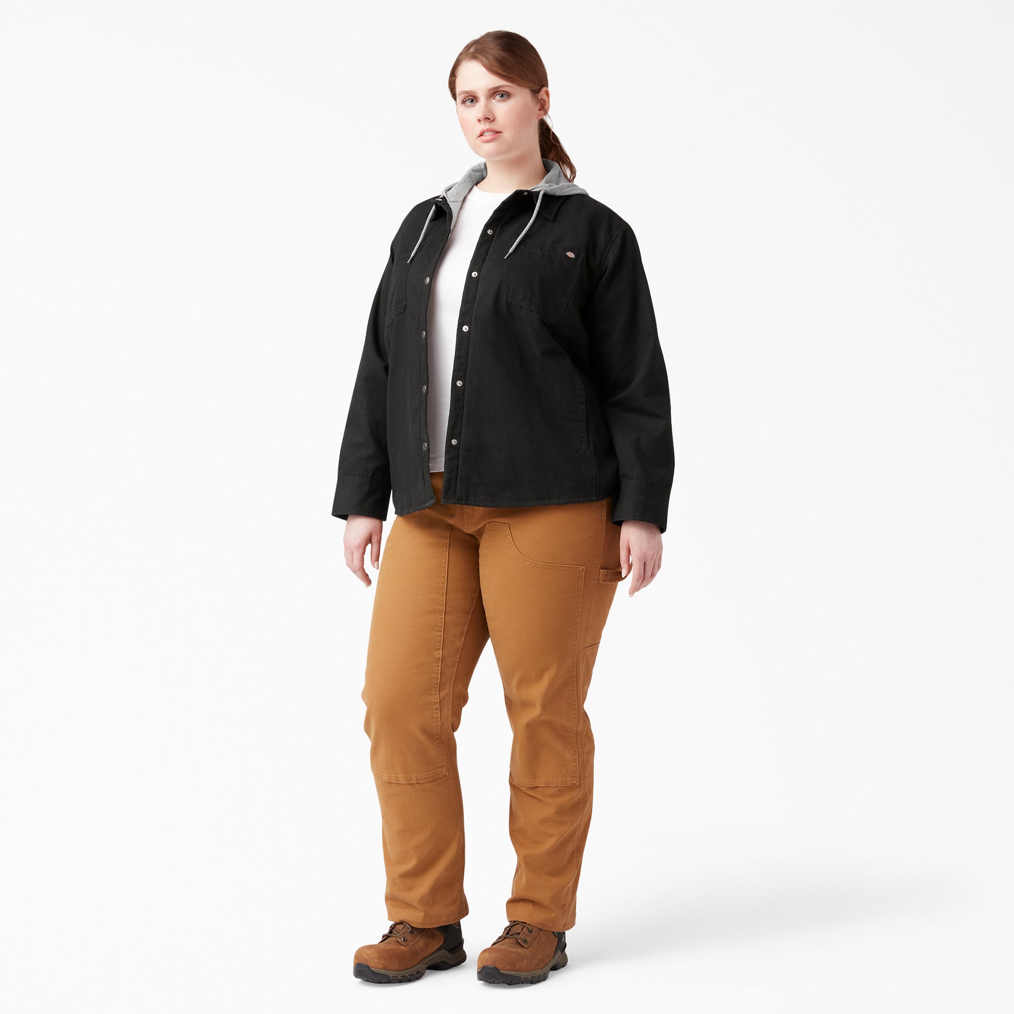 Women's Plus Duck Hooded Shirt Jacket
