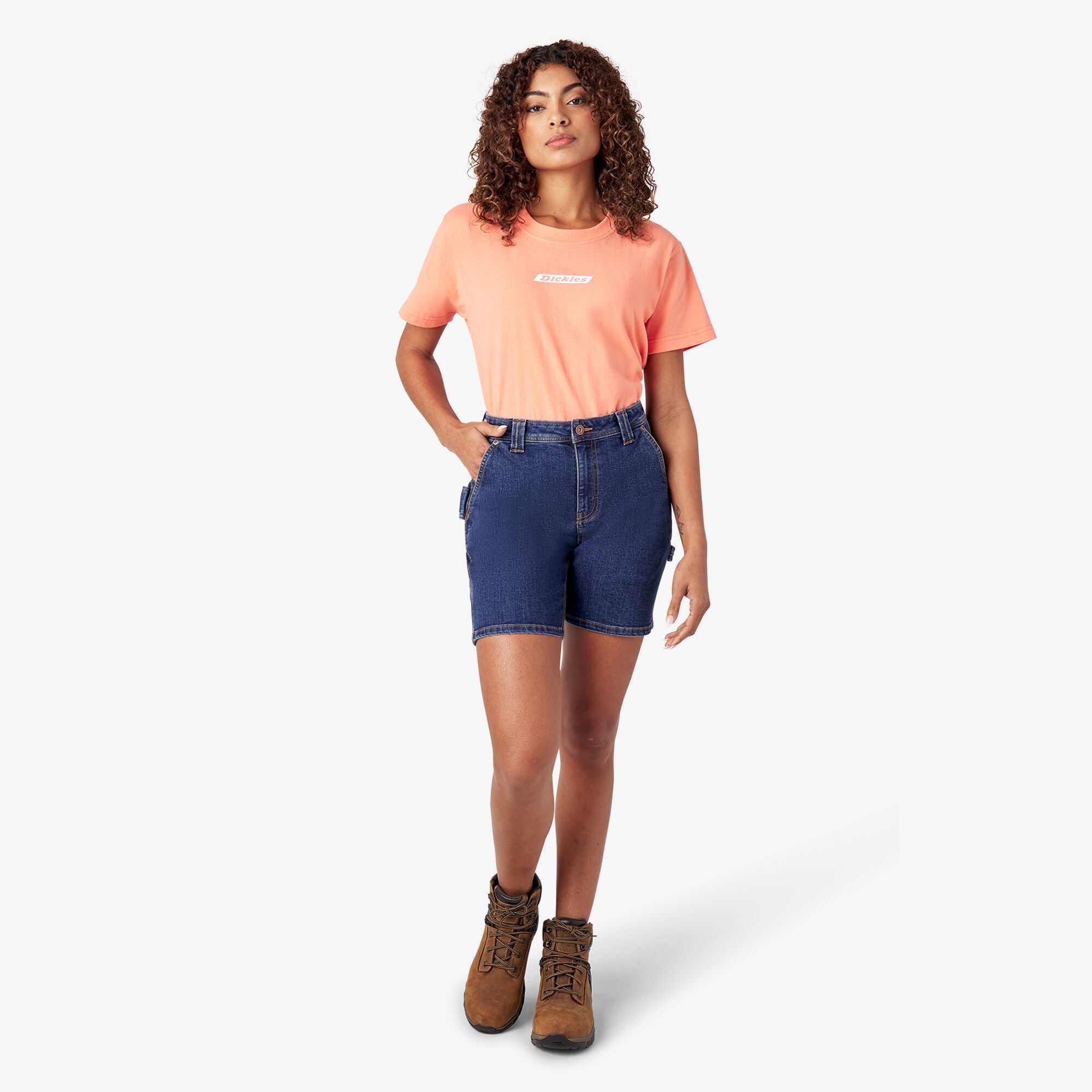 Women’s Relaxed Fit Denim Carpenter Shorts, 7"