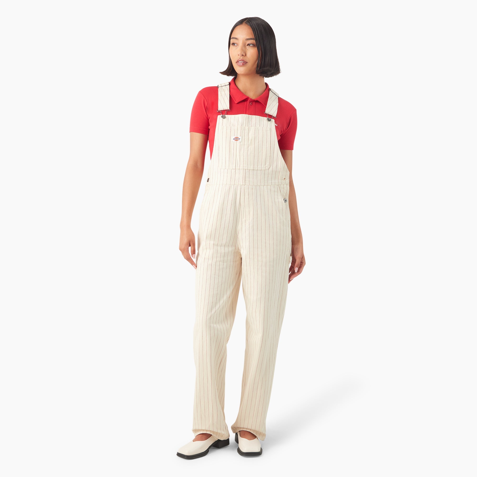 Women’s Pinstripe Service Bib Overalls